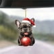 thumbnail image 4 of Adorno colgante de acrílico para coche con forma de perro, árbol de Navidad | Estilo osito de peluche Fadou con pelo dorado | Acrílico colorido hecho a mano | Decoración para el interior del coche |, 4 of 4
