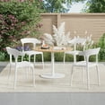 thumbnail image 2 of VECELO Stackable Patio Dining Chair Set of 4, Outdoor/Indoor Dining Chairs for Restaurant, Poolside and Garden, No Assembly, White, 2 of 14