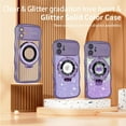 thumbnail image 2 of Dteck for iPhone 14 Case with Camera Lens Protector, Love Heart with Rotating Ring Holder Stand Sparkly Phone Case for iPhone 14,Purple, 2 of 5