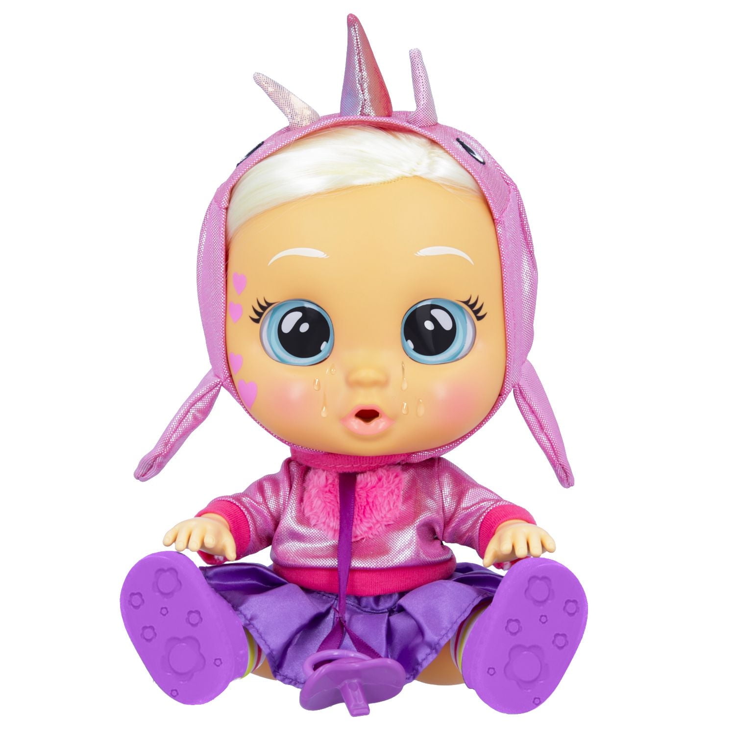 Cry Babies Kiss Me Stella - Deluxe Blushing Cheeks Feature | Shimmery Changeable Outfit with Bonus Baby Bottle