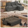 thumbnail image 6 of ANPOO 81" Convertible Sectional Pull Out Sleeper Sofa Bed with Storage Chaise & USB Charging, 5-Level Adjustable Backrest, Cloud-Soft Chenille Couch for Small Space Living Room, 6 of 9