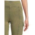 thumbnail image 4 of No Boundaries Juniors and Juniors Plus Washed Cargo Flare Pants, 31” Inseam, Sizes XS-4X, 4 of 5