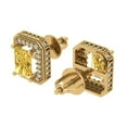 thumbnail image 2 of 2.44 ct Screw-Back Stud Earrings for Women | 7x5mm Emerald Cut Natural Citrine | 14K Yellow Gold, 2 of 5