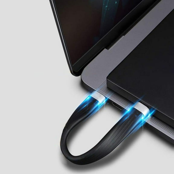 13cm Short USB Cable Fast Charge Cabl0Gbps for Tablet, Smartphone Data Transfer with Power Delivery Chipset Contained Black