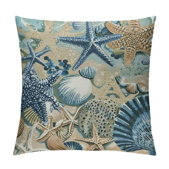 Pillow Covers Inch Set of Starfish Ocean Themed Beach Decor Throw Pillows Nautical Outdoor Decorative Cushion Cases for Couch Decorations