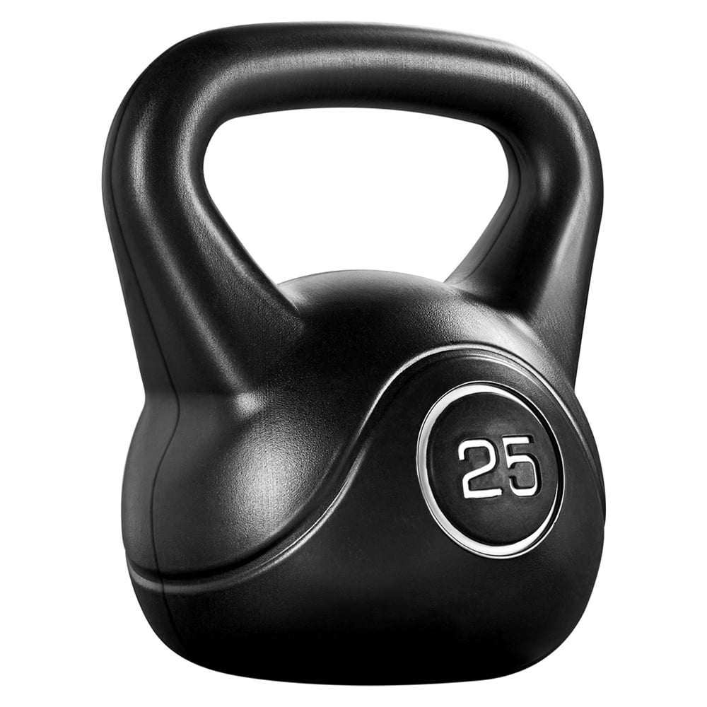 Yaheetech HDPE Coated Kettlebell for Home Gym Fitness Bodybuilding Weight Lifting, Black, 25lbs