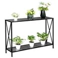 thumbnail image 4 of Hassch Simple Style Entryway Table with Iron Frame, Narrow Console Sofa Table with Open Shelf for Foyer,Living Room, Black, 4 of 7