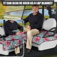 thumbnail image 5 of Whosucclay Hibiscus Waves Green Golf Cart Seat Protector, Anti‑Slip Comfort Cover for Most 2 Seats Wear-Resistant Golf Cart Seat Towel Blanket, 52.36"x 32.28", 5 of 7