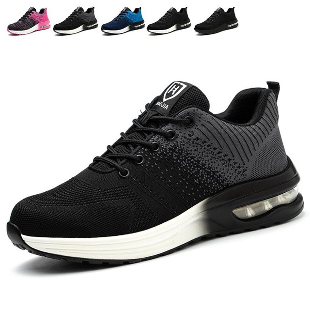 Ztforus Zapatos de Seguridad para Hombre Mujer Zapatillas de Seguridad Ligeras y Transpirables con Puntera de Acero, Gris - Talla 40