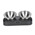 thumbnail image 1 of Platos de alimentación duraderos para perros jinwen con base ajustable y desmontable dobles, 1 of 6