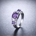 thumbnail image 5 of HeartsAndYou 3ct Natural Purple Amethyst Unique Stylish Engagement Ring 14k SOLID White Gold, 5 of 9