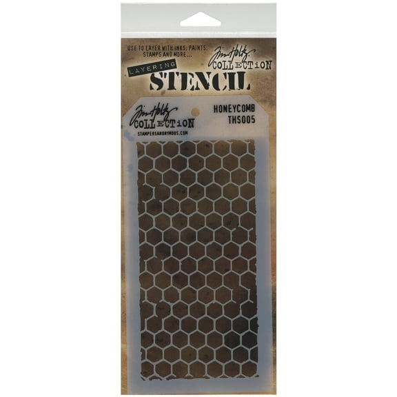 Tim Holtz Layered Stencil 4.125"X8.5"-Honeycomb