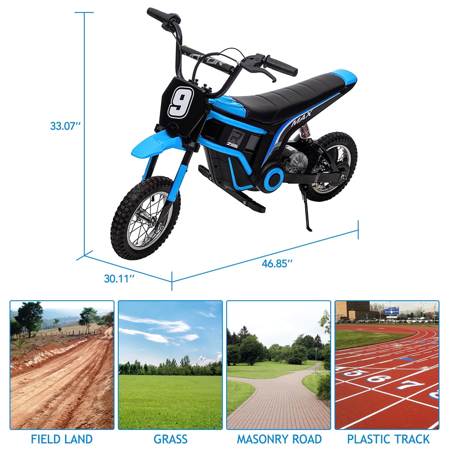 Juibresa 24V Electric Dirt Bike for Kids,Ride On Motorcycle Car with Powered 350W Brushless Motor for Boys and Girls,Max Speed 15MPH，2-Speeds,Max Weight 135 Lbs