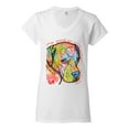 thumbnail image 3 of Neon Lab Dog Lover Shirt | Labrador Dogs Speak To Those Who Listen | Dean Russo Art Animal Lover Women's Standard V-Neck Tee, White, Large, 3 of 6