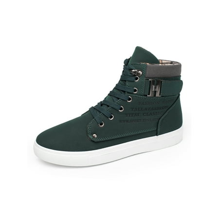 

SIMANLAN Men Casual Shoes Lace Up Ankle Boots Comfortable High Top Flats Sneakers