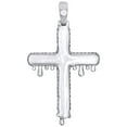 thumbnail image 3 of 10K White Gold Genuine Round Diamond Drip Cross Pendant Mens 2" Charm 3.82 CT., 3 of 6