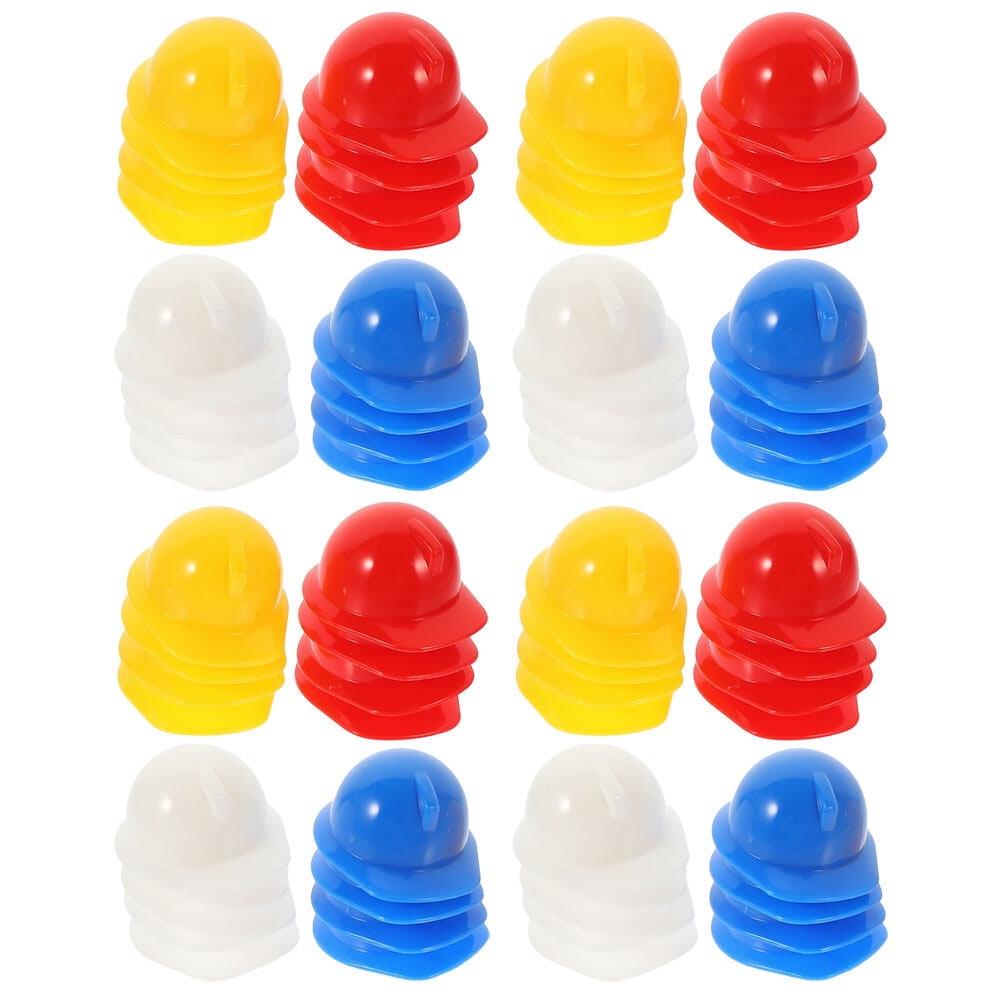 80pcs Mini Construction Hats Plastic Mini Construction Hats Models