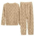 thumbnail image 2 of Lounge Sets for Women – Relaxed 2 Piece Sets for Travel or Cozy Homewear Looks Women's Solid Color Jacquard Flannel Warm And Cozy Set Winter Thick Warm Home Clothes, 2 of 8
