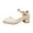 Beige, variant on REDARER Big Kids Girls Mary Jane Dress Shoes Pumps Low Heels Flower High School Prom Shoes,11.5-12 Years