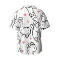 thumbnail image 6 of Lsque Alpacas and Hearts print Men's Cuban Collar Short Sleeve Shirt Summer Beachwear Casual Button Down Fashionable Vacation Leisure Shirt-XX-Large, 6 of 7
