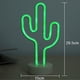 thumbnail image 2 of Lámpara de pared de neón con forma de cactus para dormitorio infantil con marco de escritorio, luz de noche alimentada por batería y USB, decoración del hogar, 2 of 5