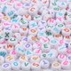 thumbnail image 1 of 100/200/300/500PC Mixed White Letter Acrylic Beads Round Flat Alphabet Beads For Jewelry Making Handmade Diy Bracelet Necklace, 1 of 5