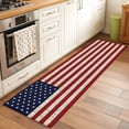 thumbnail image 3 of American Flag Washable Area Rug 2 x 6 ft Vintage Red White Stripes Blue Stars Wood Grain, Soft Non Slip Rugs Stain Repellent Indoor Felt Carpet for Living Dining Room Bedroom Home Office, 3 of 9