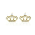 thumbnail image 7 of BEBERLINI Women Stud Earrings Cubic Zirconia 14K Gold Filled Brass Fashion Jewelry Crown, 7 of 7