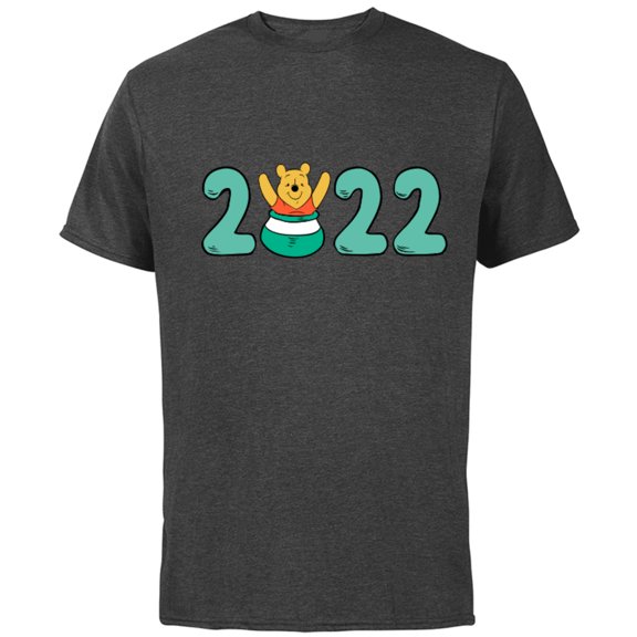 Disney Winnie the Pooh 2022 New Year’s Eve Standard - Short Sleeve Cotton T-Shirt for Adults - Customized-Charcoal