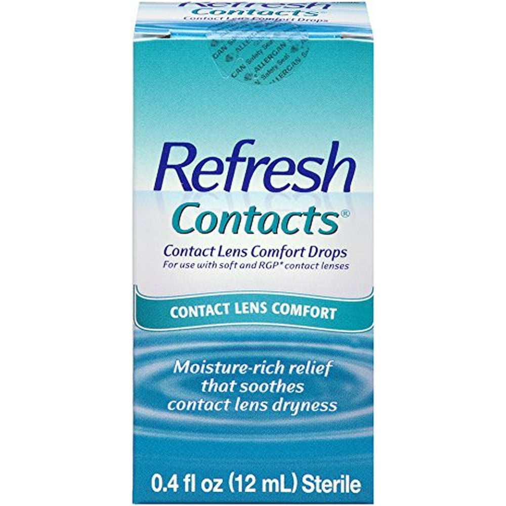 3 Pack Refresh Contacts Contact Lens Comfort Drops 0.4 fl oz (12 ml