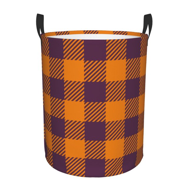 Fotbe Fall Buffalo Plaid Cesto de Ropa con Asas, Cesto Impermeable de Gran Capacidad, Bolsa de Lavado para Dormitorio, Cesto de Ropa con Ruedas y Asas-Medium