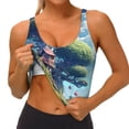 thumbnail image 3 of Balery Fantasy Treehouse Planet Scene Sujetadores deportivos con espalda cruzada para mujer, acolchados, sin costuras, de alto impacto, ideales para yoga, gimnasio, entrenamiento y fitness.-Large, 3 of 8