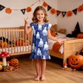thumbnail image 2 of NIEWTR Toddler Baby Girl Halloween Dress Outfit Little Baby Girl Summer Fall Gingham Palid Dress Cute Pumpkin Embroidery Lace Flying Sleeve A-Line Dress, 2 of 7
