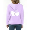 thumbnail image 6 of Lenpel Girls' Zip up Hoodies Casual Long Sleeve Heart Printed Hooded Sweatshirts Fleece Outwear Jackets with Pockets(Purple,12-13 Years), 6 of 7