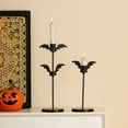 thumbnail image 3 of 7.9in Bat Iron Taper Candlestick – Halloween Party Essential, Seasonal Table Centerpiece Decor Gift, 3 of 7