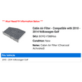 thumbnail image 2 of Cabin Air Filter - Compatible with 2010 - 2014 Volkswagen Golf 2011 2012 2013, 2 of 2