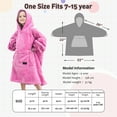 thumbnail image 6 of Solaris Deluxe Reversible Fleece Oversized Blanket Sweatshirt with Hood Super Soft Warm Large Plush Sleeved Throws for Kids 7–15 years old, 6 of 6