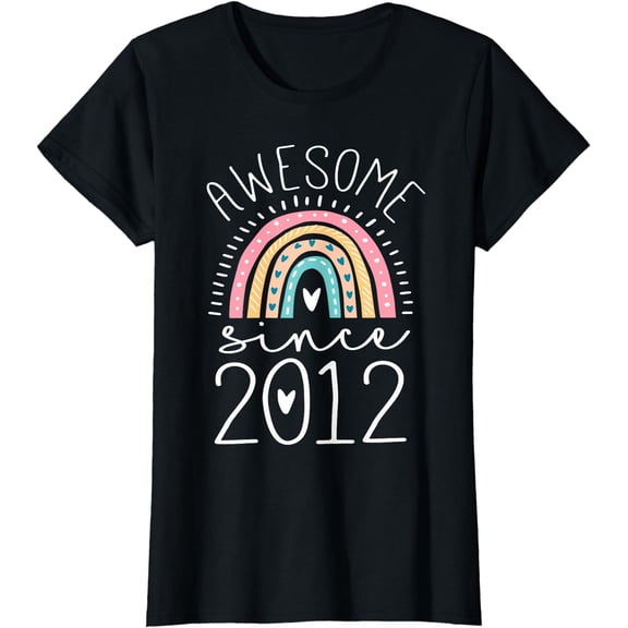Awesome Since 2012 Birthday Rainbow Gifts Born In 2012 T-Shirt