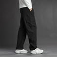 thumbnail image 5 of Mens Cargo Pants Casual Baggy Drawstring Loose Fit Outdoor Athletic Gym Sweatpants with Multi Pockets (XXL, Black), 5 of 6