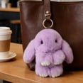 thumbnail image 5 of Fluffy Bunny Keychain, Faux Rabbit Fur Bunny Bag Charm, Cute Plush Bunny Key Ring for Backpacks, Purses, Keys, Multiple Colors Available, 5 of 7