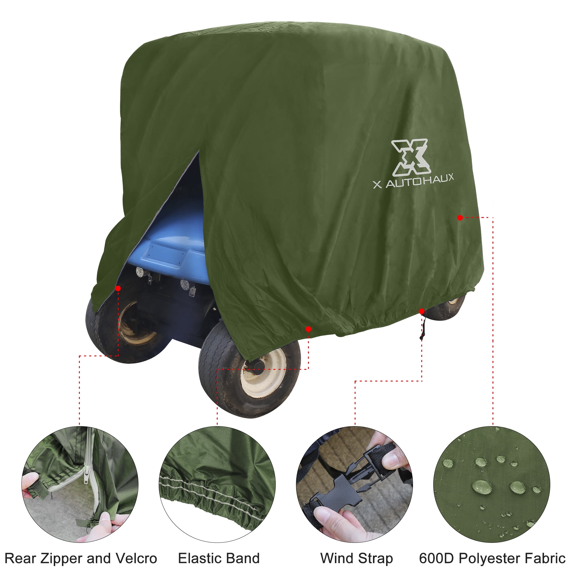 Unique Bargains Waterproof Dustproof Outdoor Golf Cart Protective Sun Rain Cover Green L