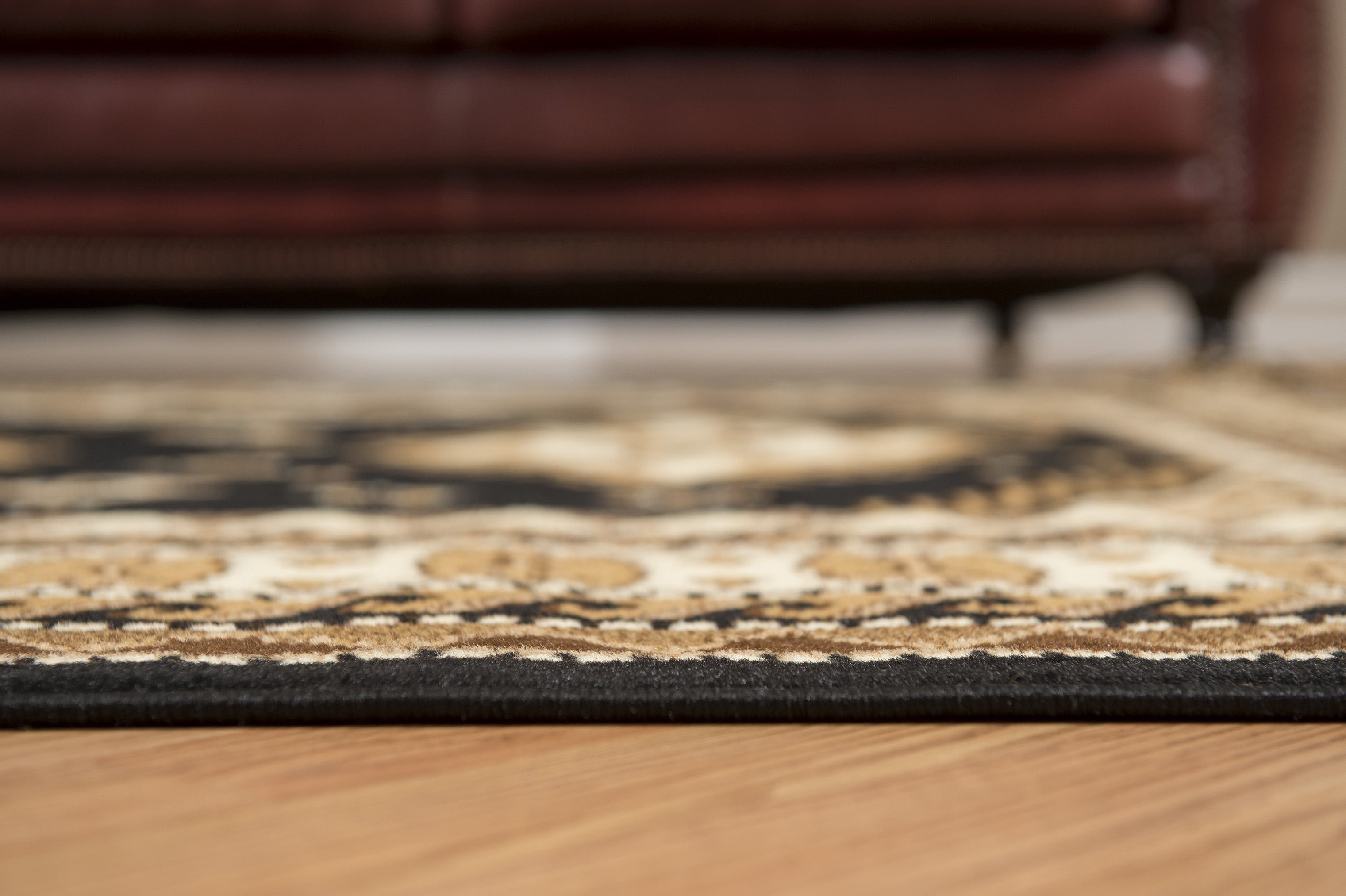 United Weavers Plaza Fleur Runner Rug, Bordered Pattern, Black, 2'3 X 7'2"
