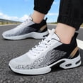 thumbnail image 5 of GrmtClth Mens Air Cushion Platform Running Sneakers Breathable Flying Knit Lace Up Shock Absorb Non Slip Casual Walking Sport Shoes Black (US/8.5), 5 of 7