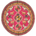 thumbnail image 1 of Unique Loom Sedona Over-Dyed Animals Rug 3' 3 x 3' 3 Round Pink/Beige, 1 of 1