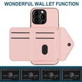 thumbnail image 5 of for iPhone 16 Pro Slim Case with Card Holders and Strap for Women, iPhone 16 Pro Phone Case Wallet PU Leather Kickstand RFID Blocking Flip Shockproof Wallet Case - Pink, 5 of 11