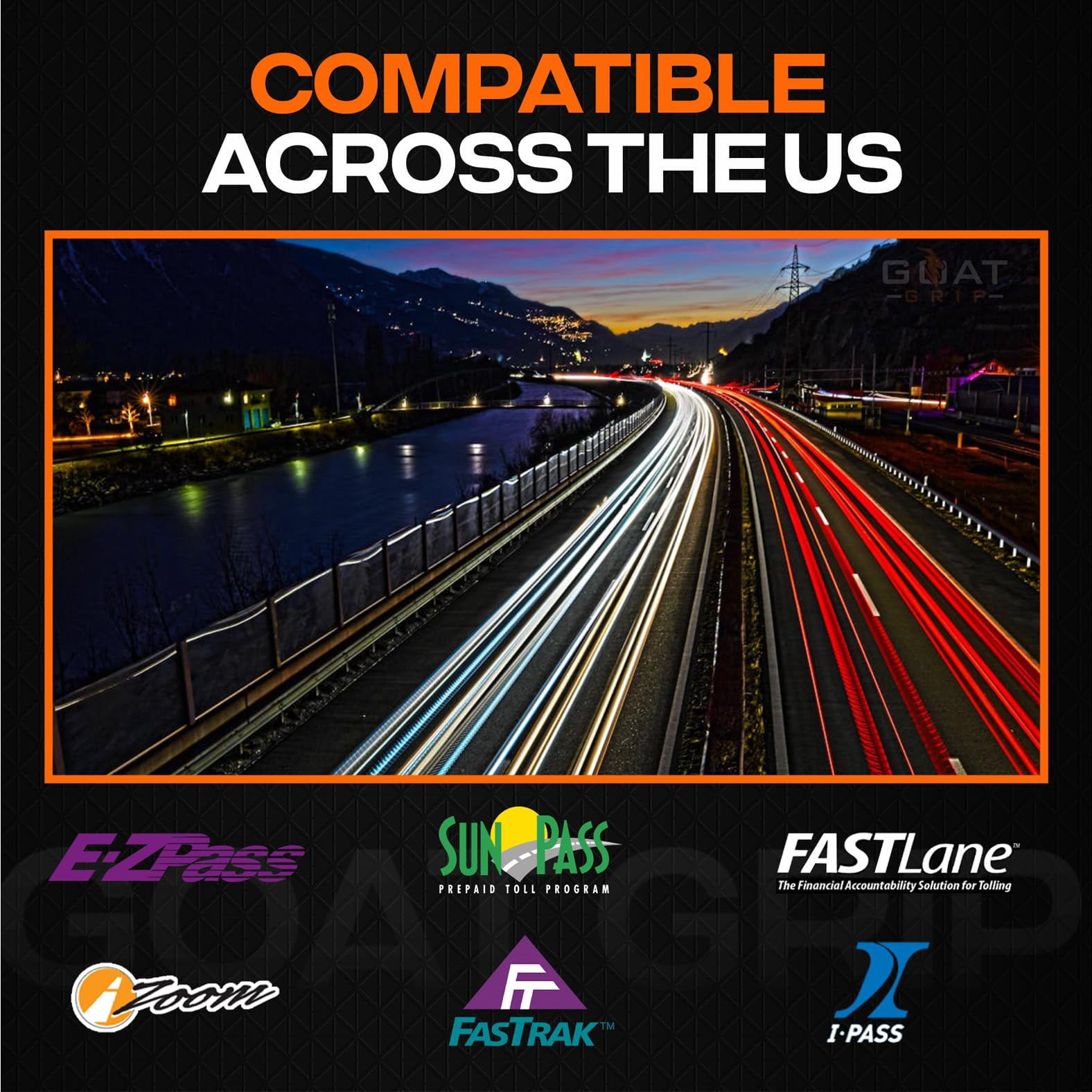 EZ Pass/I-Pass/FasTrak/SunPass Strips | EZ Pass Holder for Windshield | EZ Pass Adhesive Strips | EZ Pass Mounting Tape | EZ Pass Stickers | 12 Clear Strips (6 Sets) with 3 Goat Grip Prep Pads