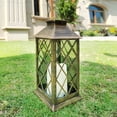 thumbnail image 5 of GLUAAE 14" Set of 2 Outdoor Solar Candle Lantern Flickering Flameless LED Candle/Plastic Hanging Solar Garden Light/Decorative Lantern For Patio Pathway Deck Christmas Halloween Garden Decor, 5 of 7