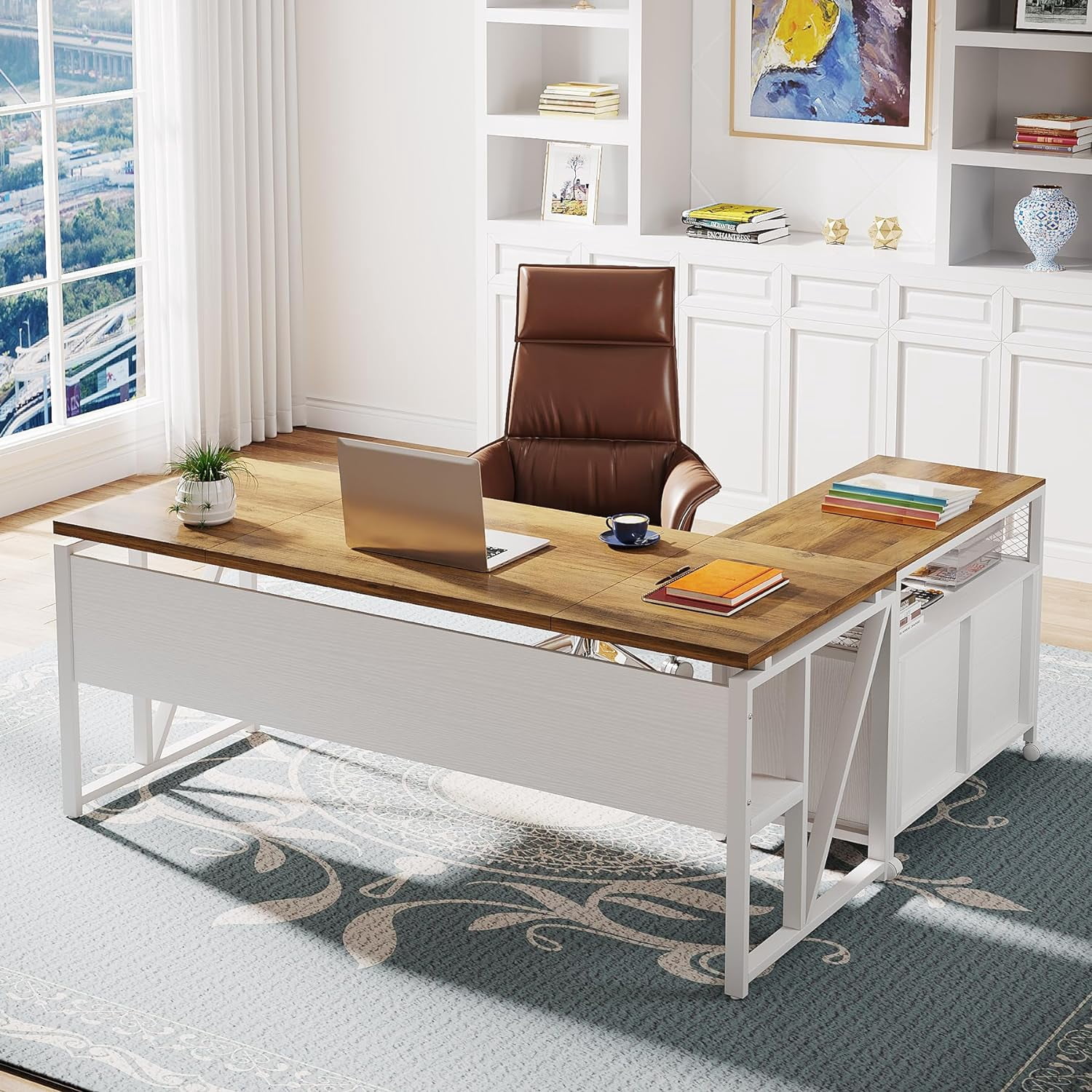 Tribesigns Adult L-Shaped Collection Versatile and Sturdy Home Office Desk, White
