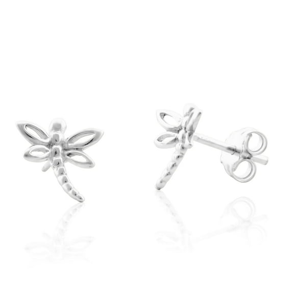 SilverCloseOut Sterling Silver Teens Dragonfly Stud Earrings 0.31in