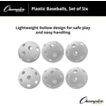 thumbnail image 2 of Champion Sports 9" Regulation Size Hollow Plastic Baseballs – Lightweight, Durable Practice Balls for All Ages – White – Pack of 6, 2 of 4